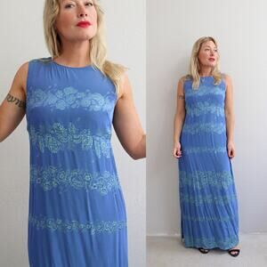 1990's Vintage Greed Girl Maxi Dress ~ Women's XS SM ~ 90's Sleeveless Sundress